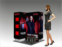 Оформление зоны бренда нестандатным торговым оборудованием